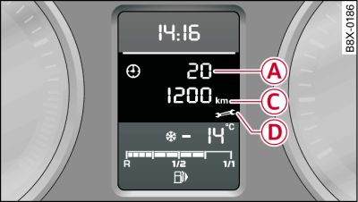 Display: Beispiel einer Service-Intervall-Anzeige